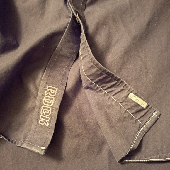 Rock & Roll Cowboy Men’s Western Shirt Snap Buttons Black Embroidered Size XL - Picture 7 of 9